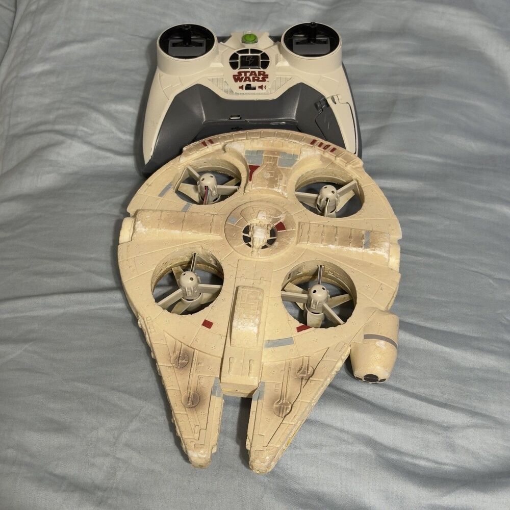 Star Wars Millennium Falcon Remote Control Airplane Toy Beige Gray